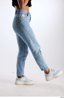 Jimena  1 blue embellished jeans casual dressed flexing lace-up…